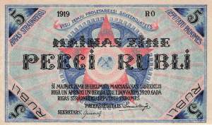Lettland pr3 5 Rubli 1920